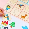 DŘEVĚNÉ ŠABLONY Učení Kreslení SADA Kreativní MONTESSORI pro Děti