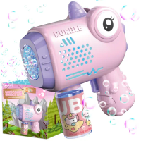 Bubble Gun, Bubble Machine Generator + Liquid Toy for Kids UNICORN | EVI