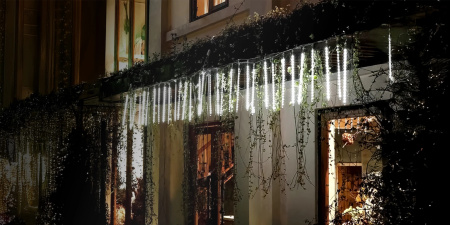 OUTDOOR LED ICICLE LIGHTS 480 50CM FALLING SNOW METEOR GARLAND 10 PCS - COLD LIGHT