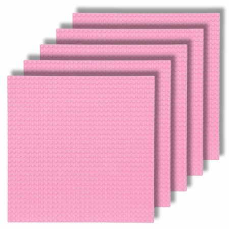 CONSTRUCTION PLATES for LEGO bricks 32x32 XL creative SET of 5 pieces pink