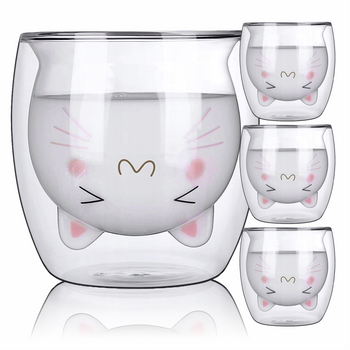 Thermal glasses with double wall for coffee and tea CAT 4 x 250ml SET