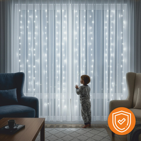 LED LIGHT CURTAIN 3x3 300 CHRISTMAS TREE LIGHTS GARLAND COLD XXL