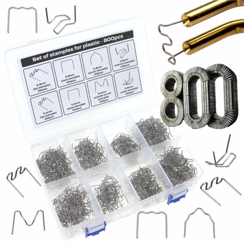 STAPLES FOR WELDING Plastic Welder TIPS for Soldering Iron 800 pieces + CASE