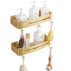 2x EVI HOME Loft Bathroom Shelf Hanging - Gold