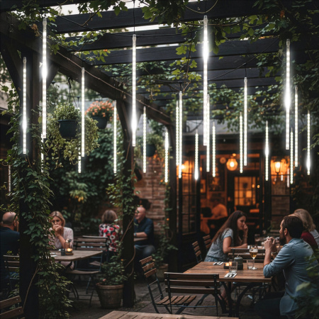 VENKOVNÍ LED CENCÚLE 480 50CM PADÁ SNÍH METEORY GIRLANDA 10 KS - STUDENÉ SVĚTLO