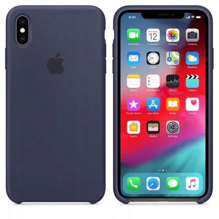 Oryginalne etui APPLE iPhone XS MAX Silikonowe - Granatowe (Midnight Blue) - MRWG2ZM/A