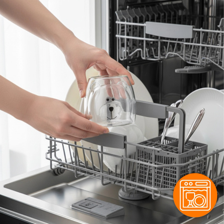 SZKLANKA TERMICZNA MIŚ z podwójną ścianką KUBEK DO KAWY HERBATY LATTE 250ML