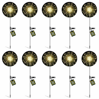 Lampa solarna zewnętrzna ogrodowa dmuchawiec Fajerwerki FIREWORKS 120 LED - zestaw 10 szt