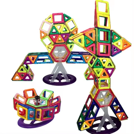Magnetic blocks CONSTRUCTION PANELS educational colorful 3D set 128pcs
