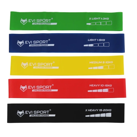 GUMY OPOROWE do Ćwiczeń ROZCIĄGANIA ZESTAW 5 GUM FITNESS MINI BANDS + EBOOK