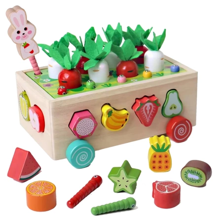 MONTESSORI wooden set CATCH THE WORM block sorter CAR XXL puzzle