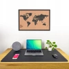 Protective desk mat for keyboard and mouse on table 60x35 cm - black