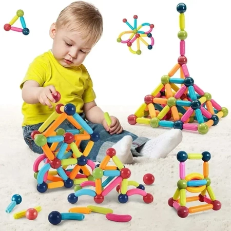 Magnetic Building Blocks STICKS 3D Educational Sticks Set 120 pieces