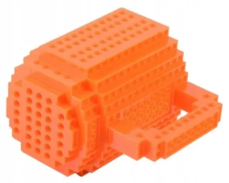 Kubek kreatywny do klocków LEGO z zestawem startowym - pomarańczowy