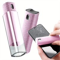 Cleaning set for phone, portable screen cleaner, 2-in-1 set, pink color