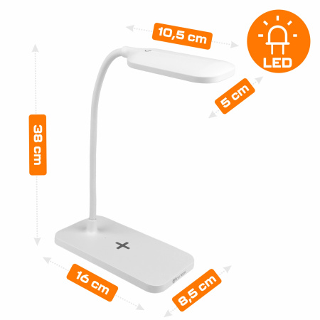 STOLNÍ LED LAMPIČKA NA STŮL ŠKOLNÍ LAMPA DOTYKOVÁ NA ČTENÍ PRÁCI NOČNÍ - BÍLÁ