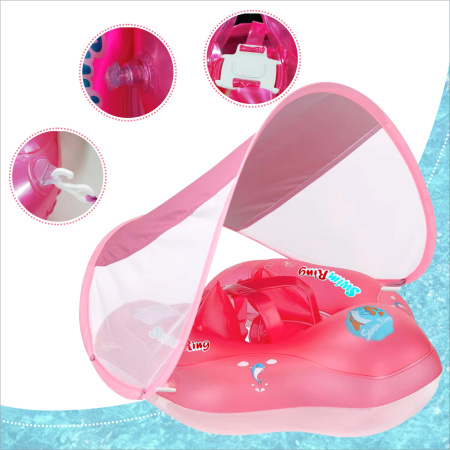 INFLATABLE SWIMMING RING Boat for CHILDREN Seat Ring WITH CANOPY + Pump