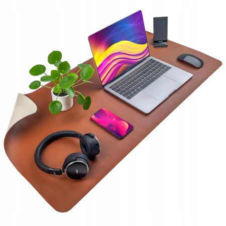 Mata ochronna na biurko pod klawiaturę i myszkę na stół 60x35 cm - brązowa i beżowa