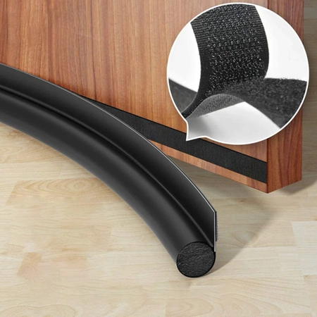 FOAM DOOR WINDOW GASKET, single with Velcro, black - set of 4