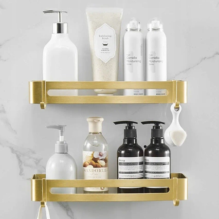 2x EVI HOME Loft Bathroom Shelf Hanging - Gold