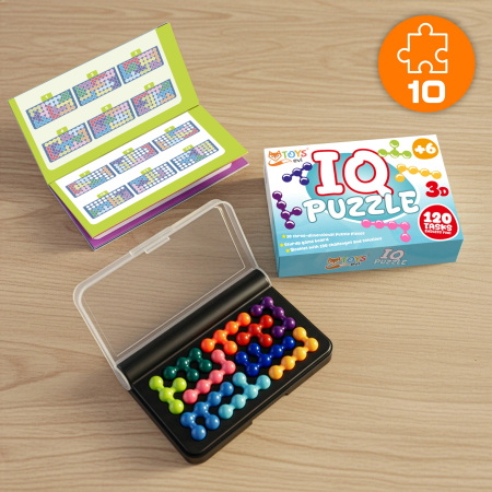 LOGICKÁ HRA HLAVOLAM IQ PUZZLE SKLÁDAČKA 6+ DESKOVÁ CESTOVNÍ 120 ÚKOLŮ
