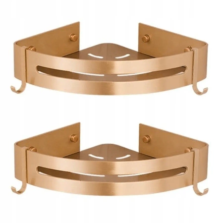 2x EVI HOME Loft corner bathroom shelf for shower - gold