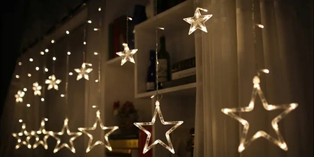 Star light curtain 138 LED 2.5 m garland decoration Christmas lights