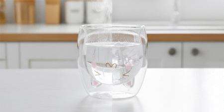 Cat thermal glass with double wall COFFEE TEA LATTE MUG 250ML