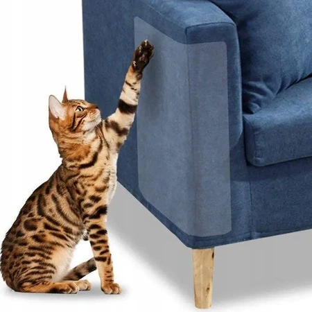 2x protective foil sticker for furniture, cat scratching post - 43.5 x 30.5 cm (XL)