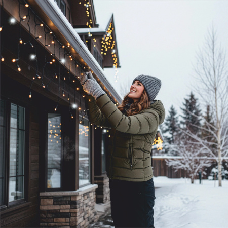 OUTDOOR LIGHTS 500 LED ICICLES 24M CHRISTMAS GARLAND LIGHT CURTAIN WARM