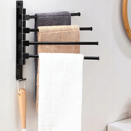 Towel rail, bathroom handle, movable, LOFT black