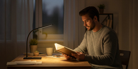 STOLNÍ LED LAMPIČKA NA STŮL ŠKOLNÍ LAMPA DOTYKOVÁ NA ČTENÍ PRÁCI NOČNÍ – ČERNÁ
