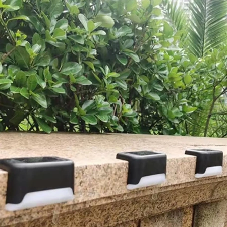 Solar lamp for stairs, LED garden lighting, SET of 4, dusk sensor