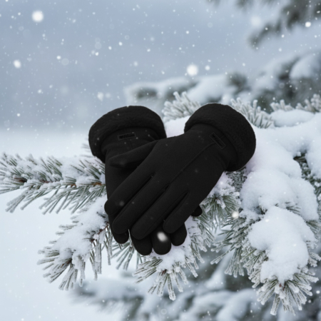 WOMEN’S WINTER TOUCHSCREEN GLOVES WARM INSULATED FOR PHONE BLACK ELEGANT