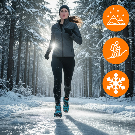 PROTISKLUZOVÉ TURISTICKÉ NÁVLEKY NA OBUV ŘETĚZY HROTY TREKINGOVÉ POUZDRO - 37-40 CRAMPONS PREMIUM