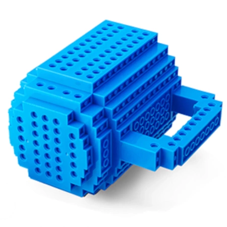 Kreativní hrnek s LEGO cihlami a startovacím sady - Modrá