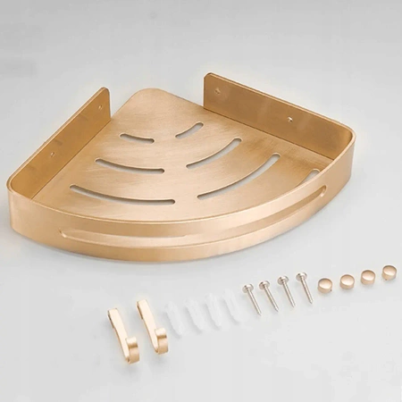 2x EVI HOME Loft corner bathroom shelf for shower - gold