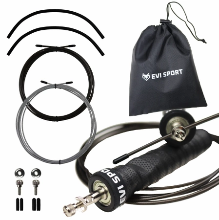 CROSSFIT BOXING SKIPPING ROPE ADJUSTABLE WITH BEARINGS AND WEIGHT DURABLE