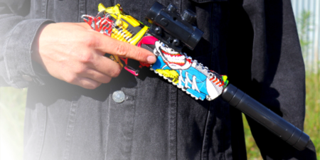 Pistole na gelové kuličky KARABIN automatická laserová souprava DESERT EAGLE CS