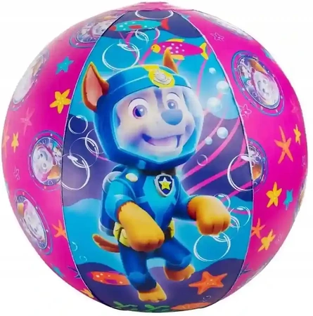 PSI PATROL Beach Ball - Velká růžová míč o průměru 30 cm s postavami Skye, Marshall a Chase