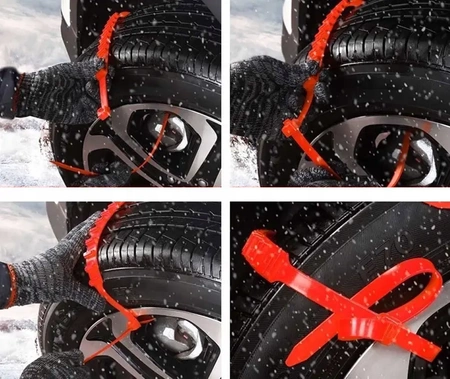 Sněhové řetězy, protiskluzové nouzové pásy na kola 10ks