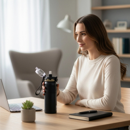 THERMAL MUG FOR COFFEE TEA THERMOS WATER BOTTLE LEAKPROOF ANTI-SLIP 700 ML