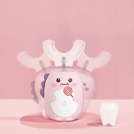 Sonický zubní kartáček pro děti EVI KIDS 360 st verze s UV zářením - růžový