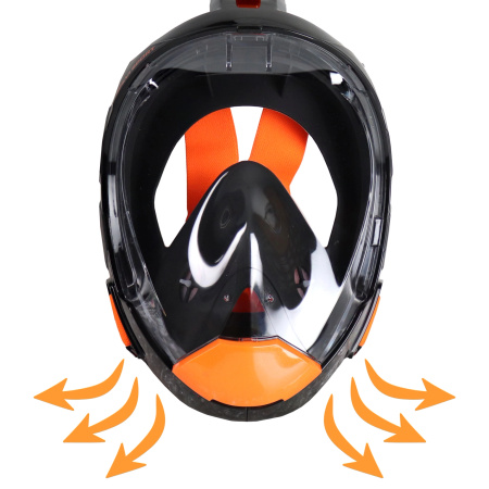 MASKA DO NURKOWANIA PŁYWANIA SNORKELINGU PEŁNOTWARZOWA NIE PARUJE OV+ L/XL