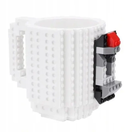 Creative LEGO Brick Mug with Starter Kit - White
