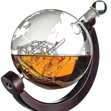 Karafka do Whisky ze szklankami EVI PREMIUM Globus Statek - zestaw prezentowy