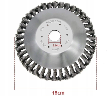 Head for petrol scythe, trimmer - wire brush weave for ankle cleaning