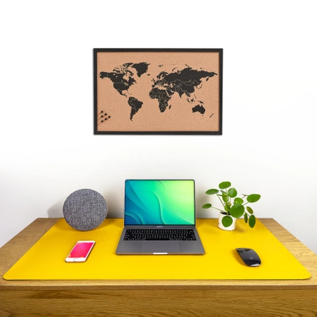 Ochranná podložka na stůl pro klávesnici a myš 60x35 cm - tmavě modrá a žlutá