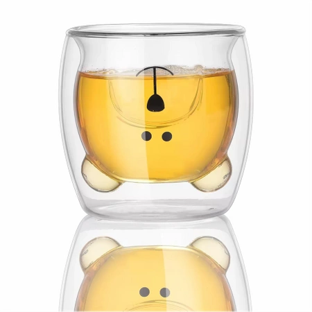 Thermal glasses with double wall for coffee and tea BEAR 4 x 250ml SET