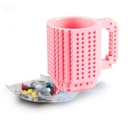 Creative LEGO Brick Mug with Starter Kit - Light Pink